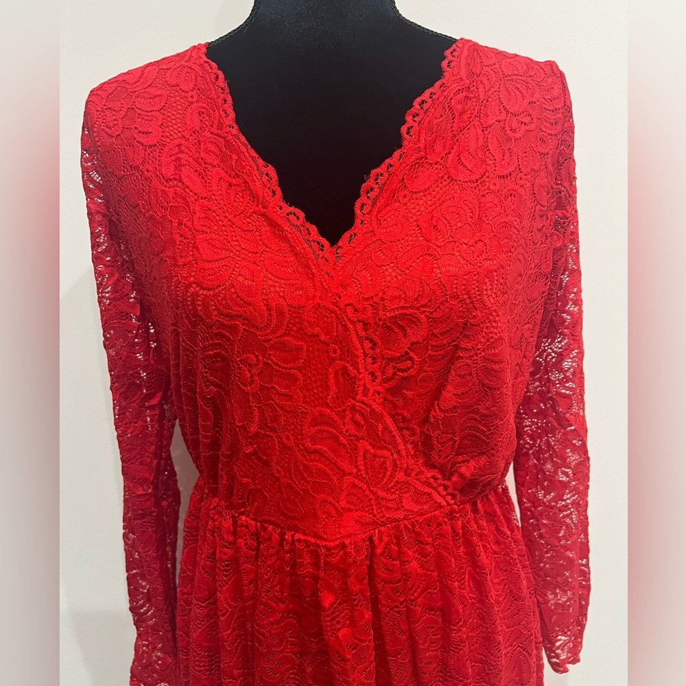 Red Lace Dress - Picture 8 of 13